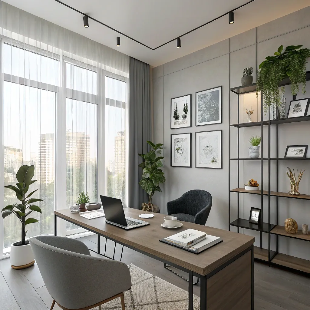 Image of an office workspace with a modern aesthetic