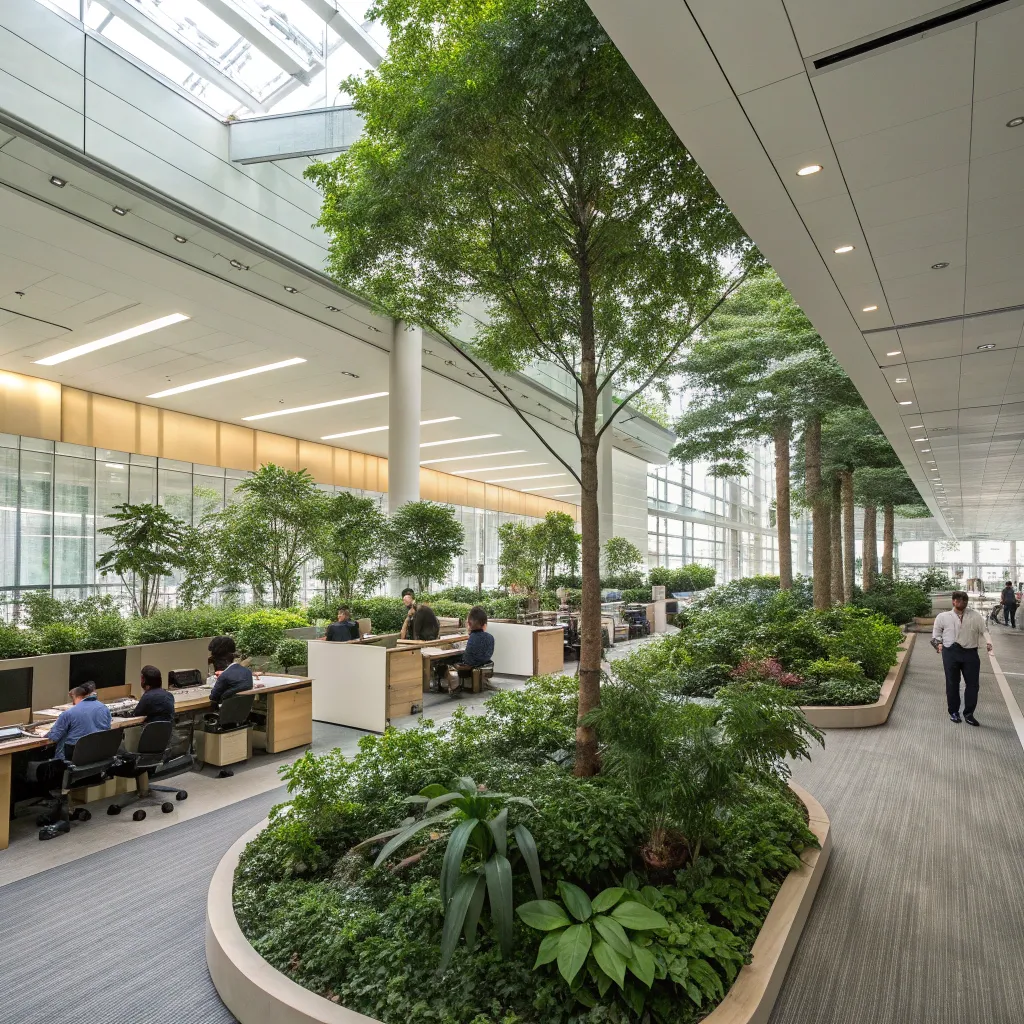 Office with integrated green zone designed by XYNARITHO